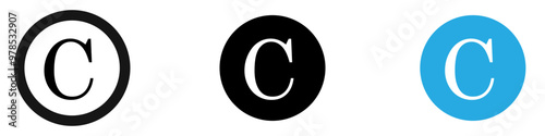 Copyright icon thin line illustration