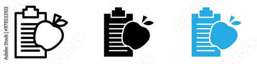 Diet plan icon thin line illustration