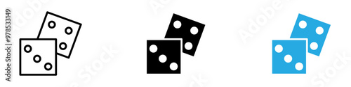 Dice Icon thin line illustration