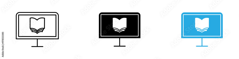 E learning icon thin line illustration E learning icon thin line illustration