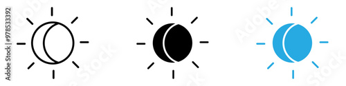 Eclipse icon thin line illustration