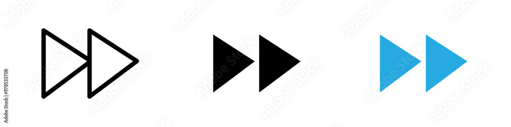 Fast forward icon thin line illustration Fast forward icon thin line illustration