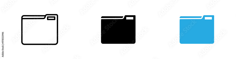 Obraz premium Folder icon thin line illustration