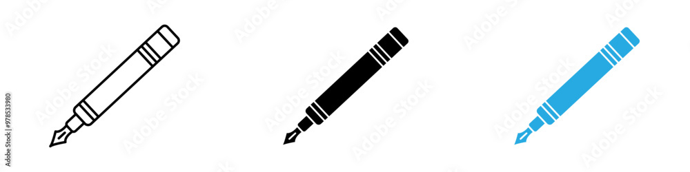 Fountain pen icon thin line illustration