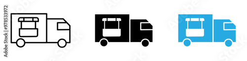 Food truck icon thin line illustration