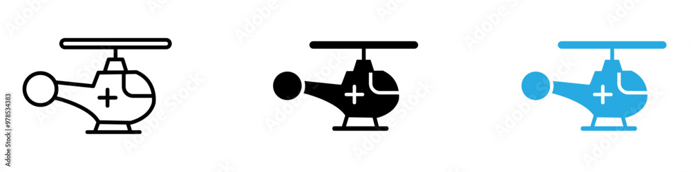 Helicopter icon thin line illustration Helicopter icon thin line illustration