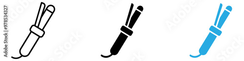 Hair curler icon thin line illustration