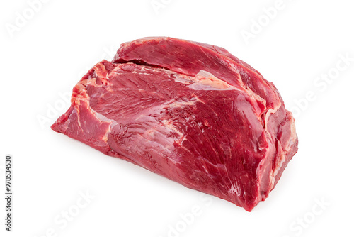 Meat pulp, piece of fresh meat, beef, raw meat on a white background, isolated