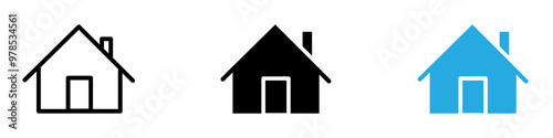 House icon thin line illustration