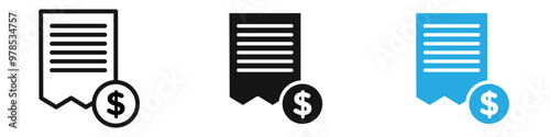 invoice icon thin line illustration