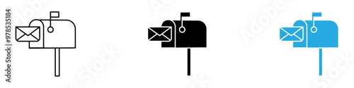 Mailbox icon thin line illustration