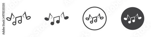 Music note icon thin line illustration