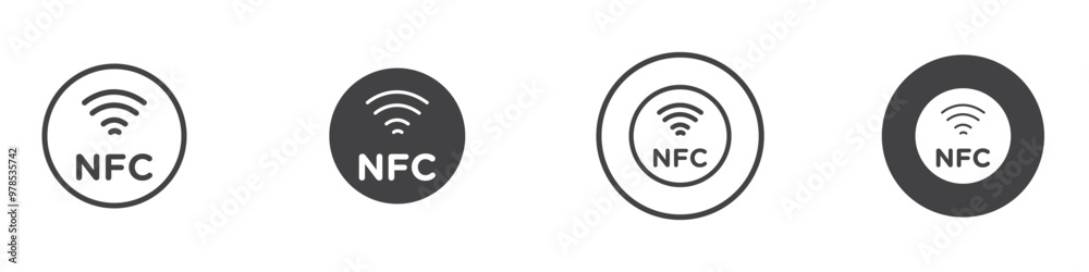 NFC icon thin line illustration NFC icon thin line illustration