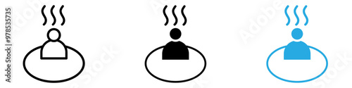 Onsen icon thin line illustration
