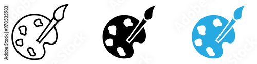 Palette icon thin line illustration