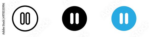Pause icon thin line illustration