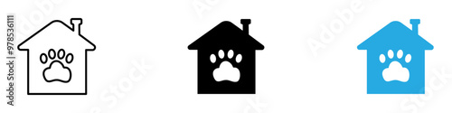 Pet House icon thin line illustration