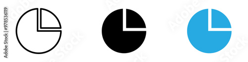 Pie chart icon thin line illustration
