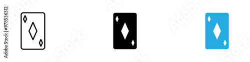 Playing cards icon thin line illustration