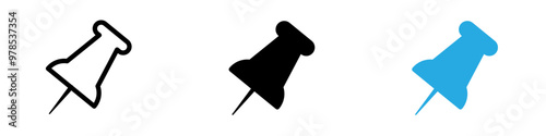 Thumbtack icon thin line illustration