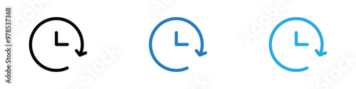 Time forward icon thin line illustration