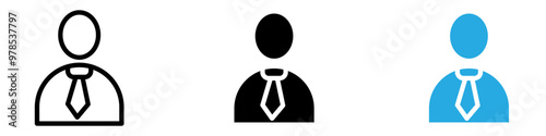 Worker icon thin line illustration