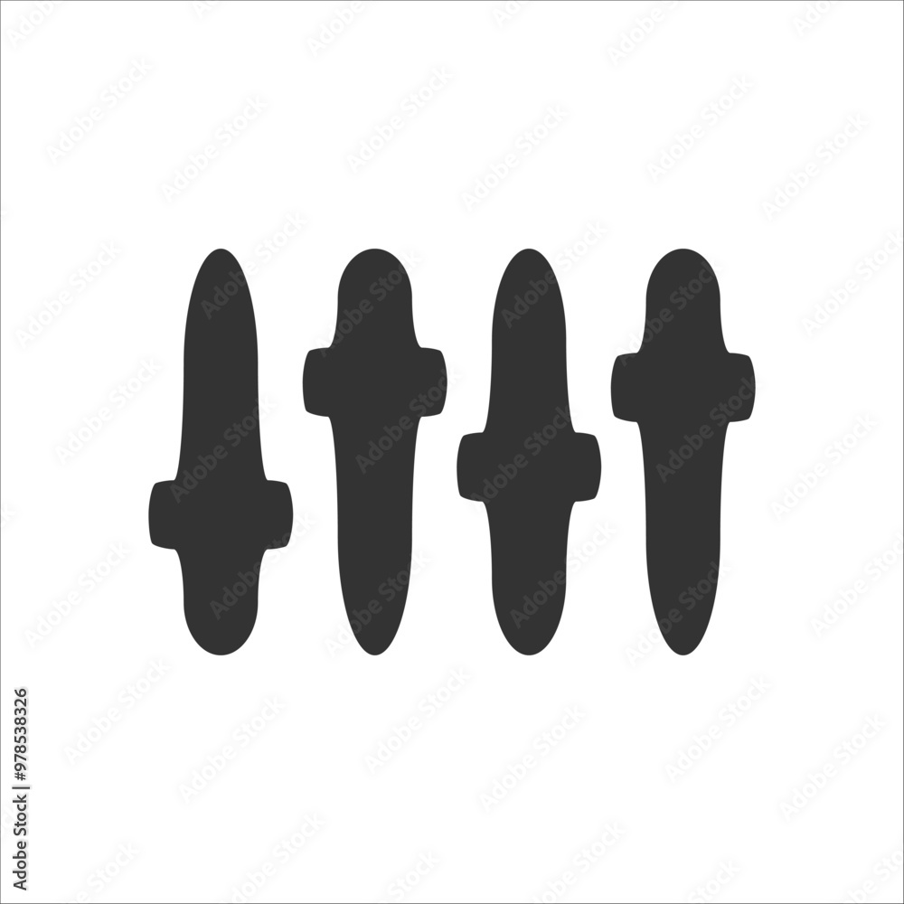 Obraz premium Symmetrical design featuring surfboard silhouettes in a repetitive pattern, emphasizing concepts of balance and uniformity.