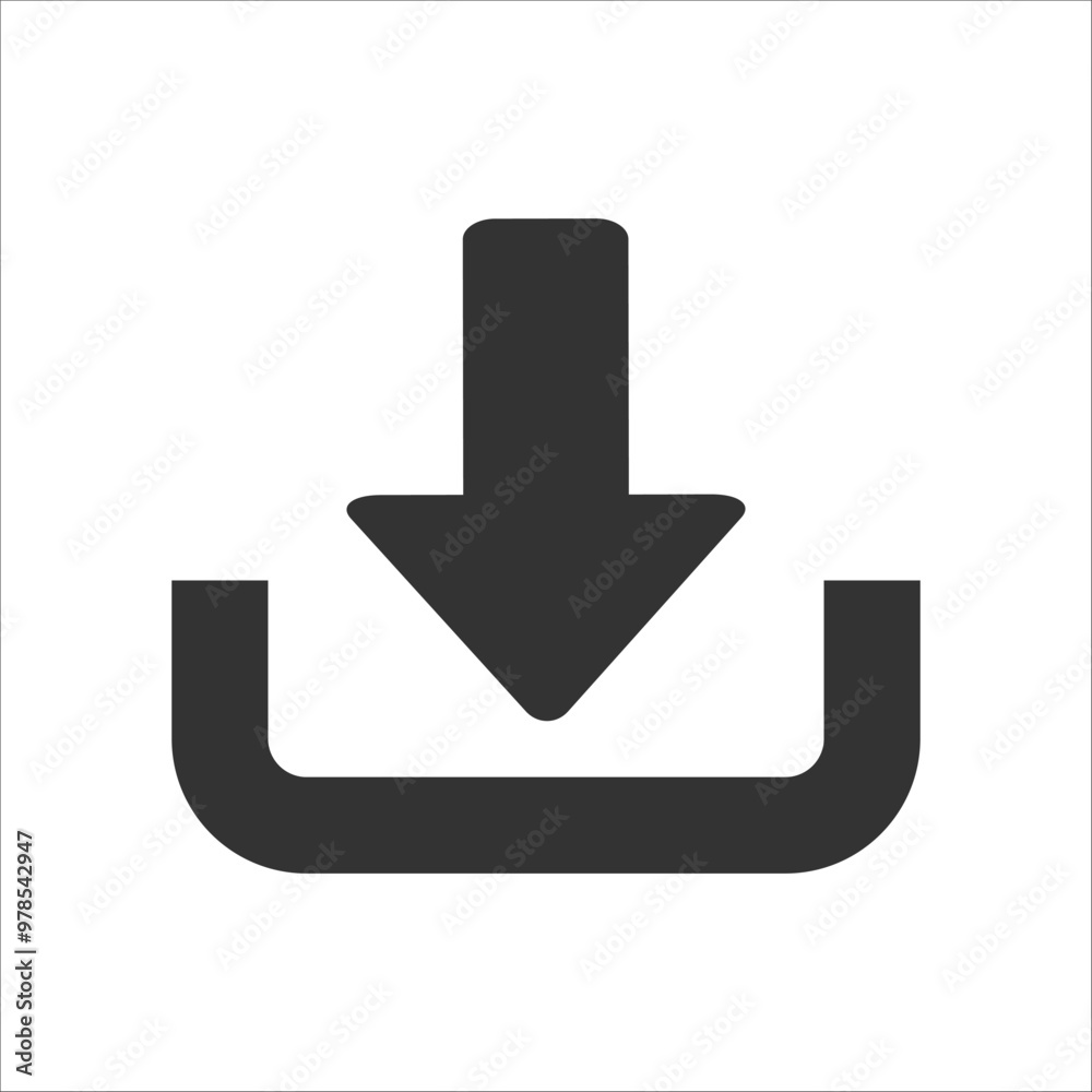 Minimalistic black icon depicting a file download arrow. Perfect for illustrating download actions, web interfaces, applications, and user interface design elements. Minimalistic black icon depicting a file download arrow. Perfect for illustrating download actions, web interfaces, applications, and user interface design elements.