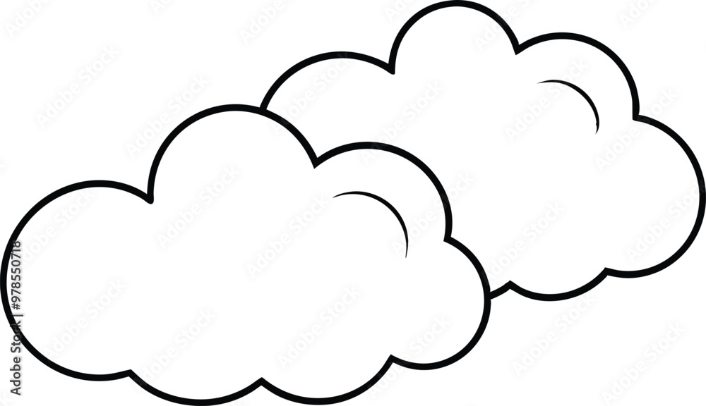 Vector Illustration of Cloud in Flat Design Perfect for Kids Coloring





