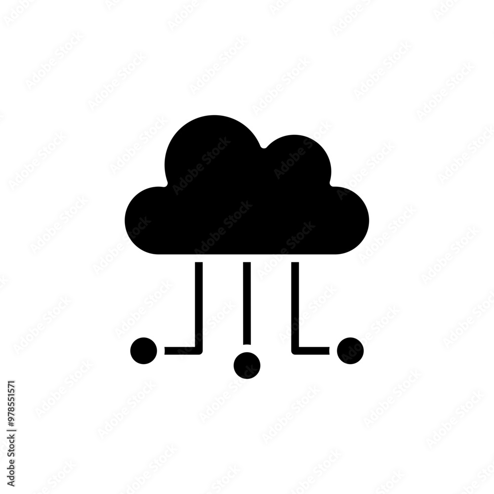 cloud server glyph icon cloud server glyph icon