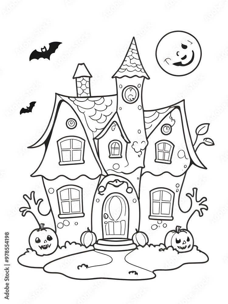 drawing of halloween house coloring book page drawing of halloween house coloring book page