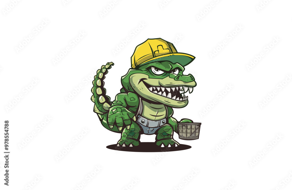 Fototapeta premium Crocodile logo cute style icon design template vector illustration