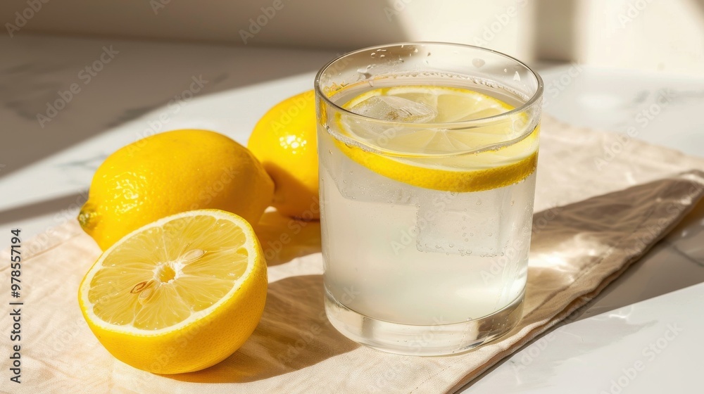 Cool and zesty, this lemonade in a glass features fresh lemon slices, bringing a splash of summer joy to your day. Cool and zesty, this lemonade in a glass features fresh lemon slices, bringing a splash of summer joy to your day.