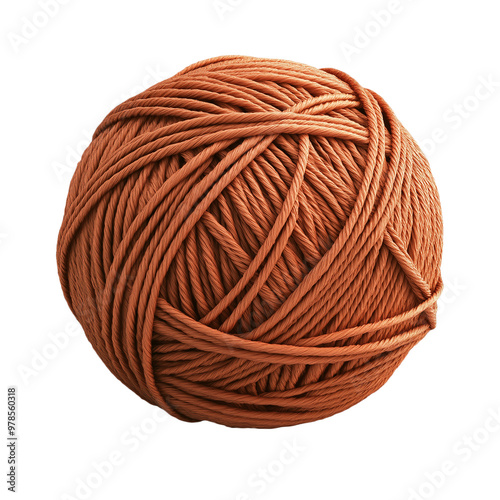 Vibrant orange yarn ball isolated on a transparent background PNG 