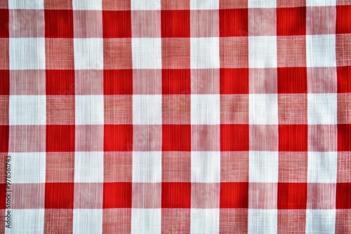Picnic plaid background, white and red colors