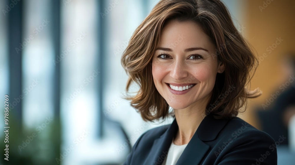 Portrait of a Smiling Businesswoman in a Blazer Portrait of a Smiling Businesswoman in a Blazer