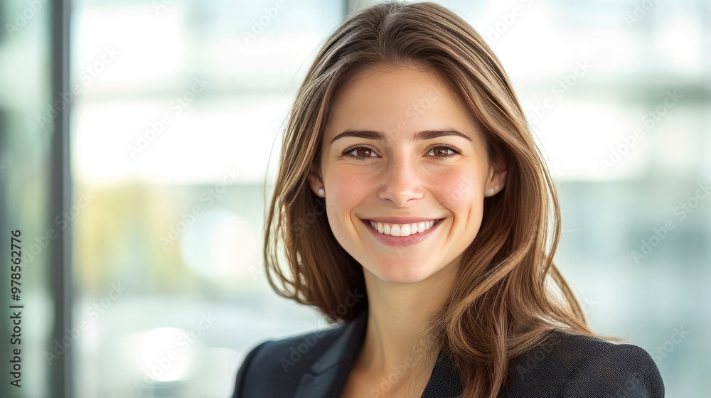 Portrait of a Smiling Woman with Brown Hair Portrait of a Smiling Woman with Brown Hair