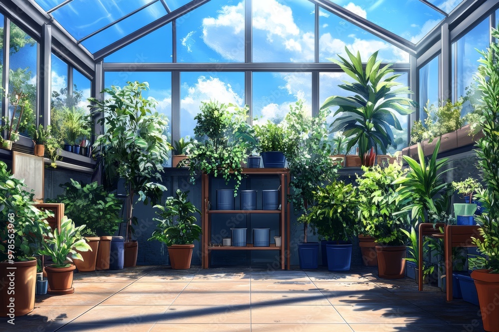 Illustration on the theme of growing flowers and vegetables. Farming, ecology and sustainable consumption. Greenhouse with fruits and vegetables. Illustration on the theme of growing flowers and vegetables. Farming, ecology and sustainable consumption. Greenhouse with fruits and vegetables.