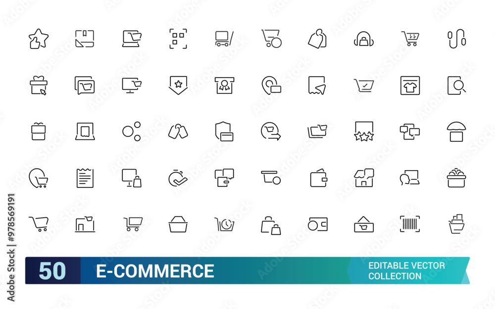 E-commerce outline icon set, online shopping and delivery elements - minimal thin line web icon set. Outline icons collection. editabale stroke icons. E-commerce outline icon set, online shopping and delivery elements - minimal thin line web icon set. Outline icons collection. editabale stroke icons.