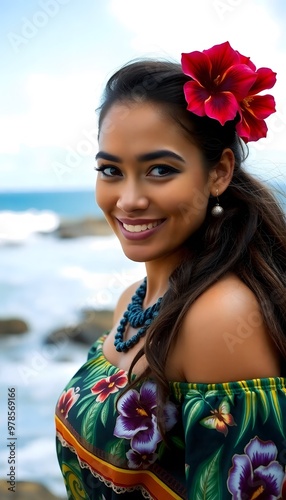 portrait of beautiful Costa Rica woman