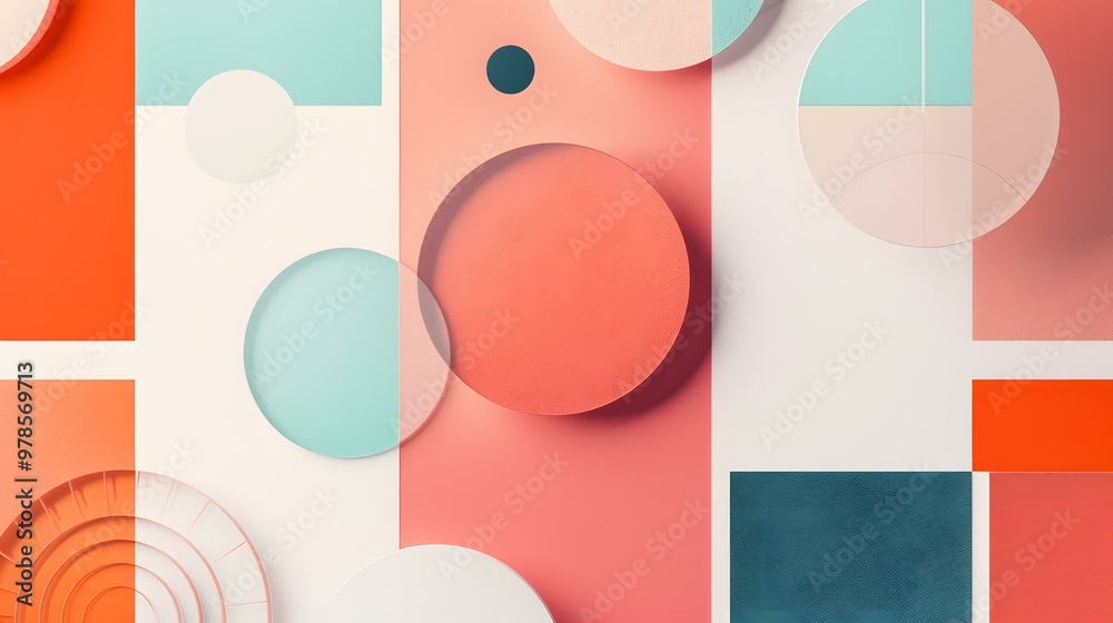 Abstract Geometric Shapes In Pastel Colors Abstract Geometric Shapes In Pastel Colors