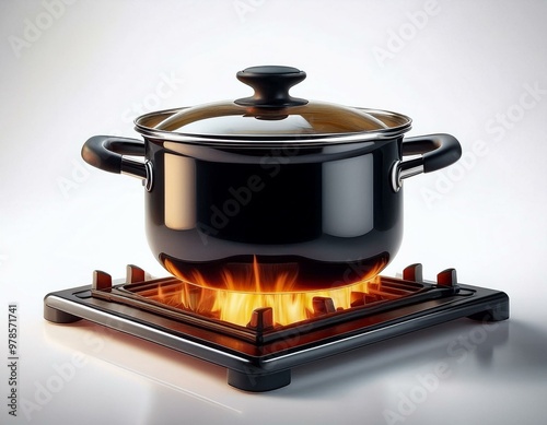 Cooking Pot on Flame photo