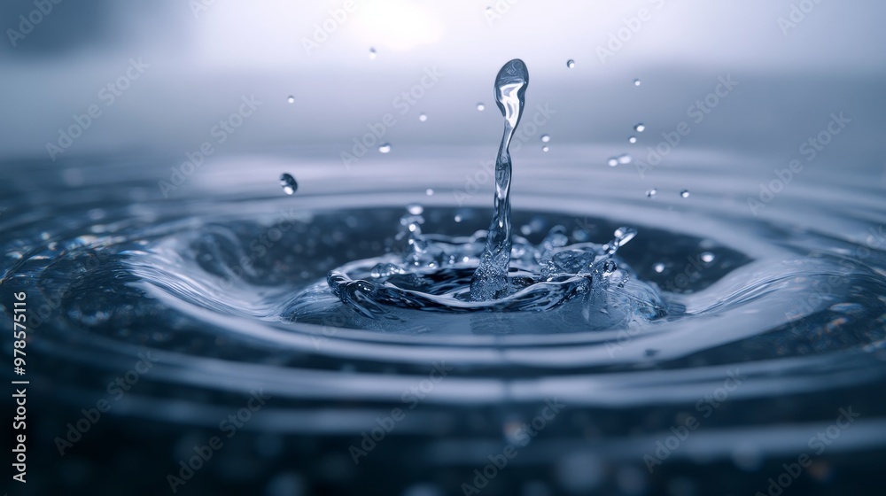 A close-up shot of a water droplet creating ripples in a calm surface, showcasing the beauty of nature's simplicity. A close-up shot of a water droplet creating ripples in a calm surface, showcasing the beauty of nature's simplicity.