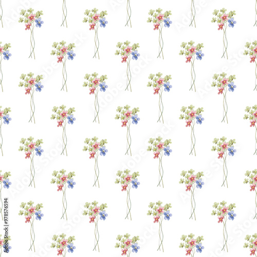 Seamless background, watercolor floral pattern. Repeat fabric wallpaper print texture. Perfectly for wrapped paper, backdrop, wall art.