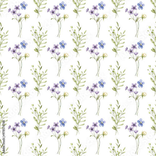 Seamless background, watercolor floral pattern. Repeat fabric wallpaper print texture. Perfectly for wrapped paper, backdrop, wall art.