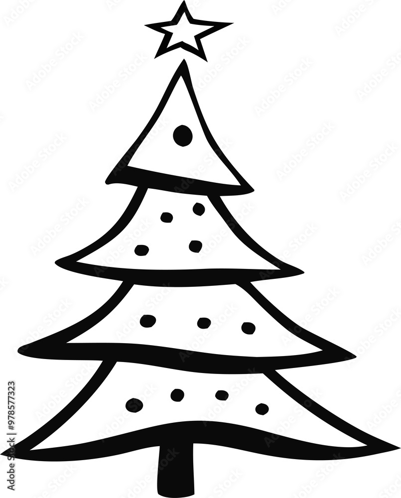 This Christmas Tree Design, Christmas tree PNG, perfect for adding a festive touch to your holiday projects,  tree illustration.