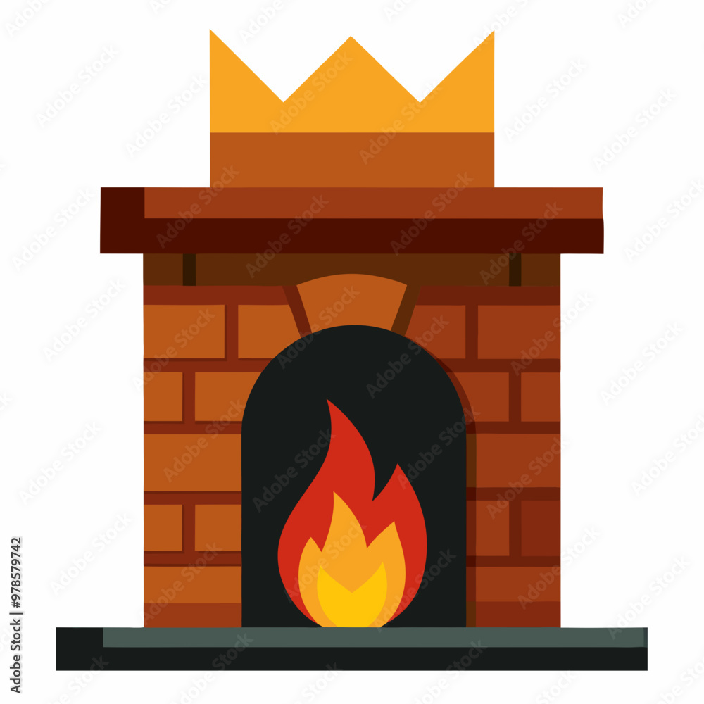 Fototapeta premium vector illustration of fireplace