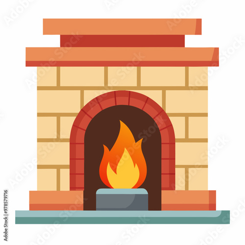 vector illustration of fireplace