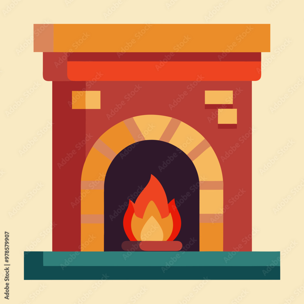 vector illustration of fireplace vector illustration of fireplace