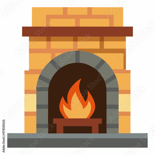 vector illustration of fireplace